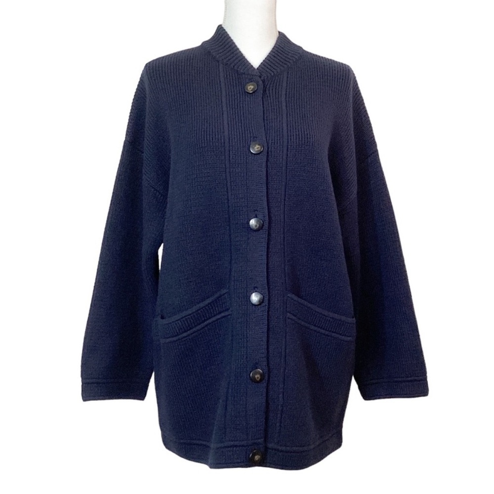 NWT Sezane Noely Dark Blue Navy Cardigan Gilet Women's Nathael Jacket M - Picture 6 of 8